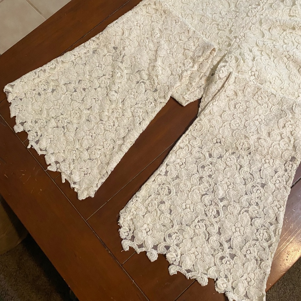 Lace Bell Bottoms - Cream